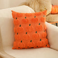 Axyaa Halloween Pumpkin Pillow Cover, 18x18 Inch Orange Cushion Case for Fall Home Decor