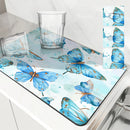 Axyaa Butterfly Absorbent Draining Mat | Quick Dry Kitchen & Bathroom Drain Pad