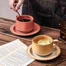 Axyaa Nordic Coarse Pottery Coffee Cup and Saucer Set, Japanese Ceramic Retro Style