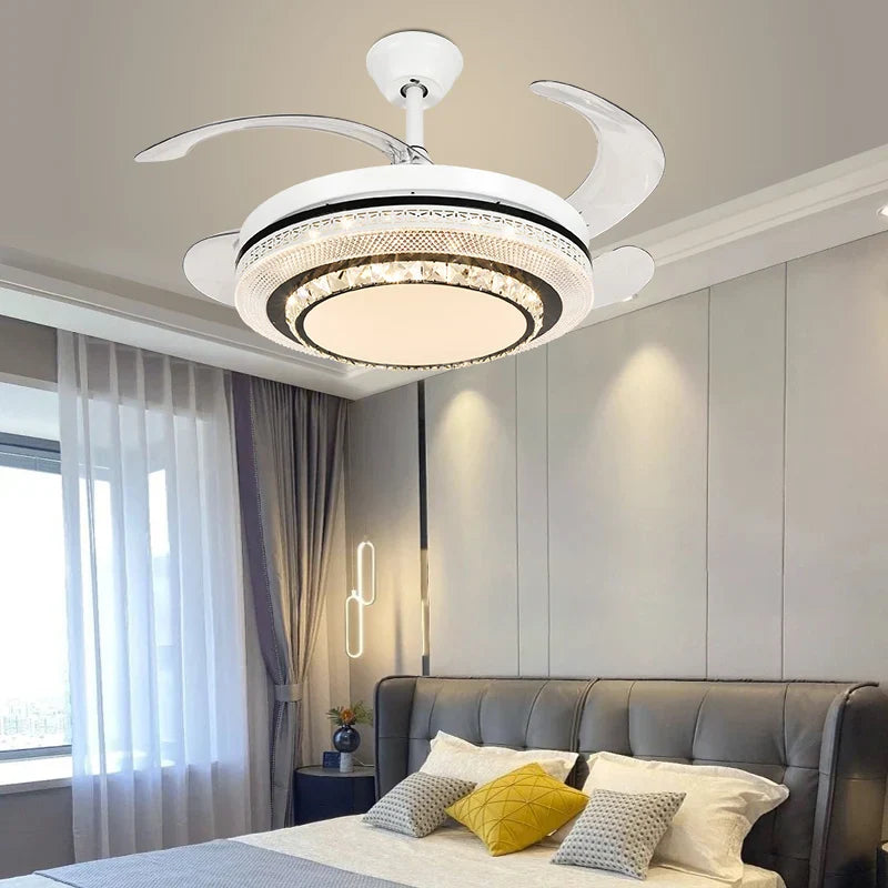 Axyaa 110V 220V LED Ceiling Fan with Remote Control and ABS Blades