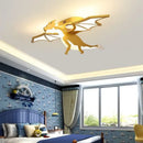 Axyaa Nordic Dragon LED Chandelier: Creative Bedroom & Study Ceiling Light