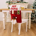 Axyaa Christmas Chair Cover Cartoon Santa Snowman Elk Festive Supplies