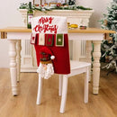 Axyaa Christmas Chair Cover Cartoon Santa Snowman Elk Festive Supplies