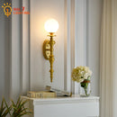 Axyaa Medieval Copper Wall Lamp LED Gold Lustre Vintage Bedroom Living Room