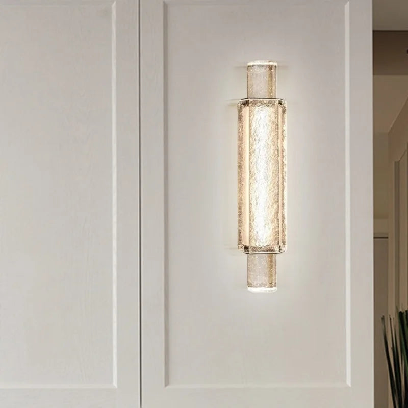 Axyaa Gold Crystal Glass LED Wall Lights for Modern Luxury Bedrooms