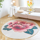 Axyaa Round Boho Cotton Linen Rug with Tassel Detail