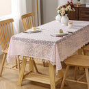 Axyaa French Floral Tassels Jacquard Lace Tablecloth - Elegant Art Decoration