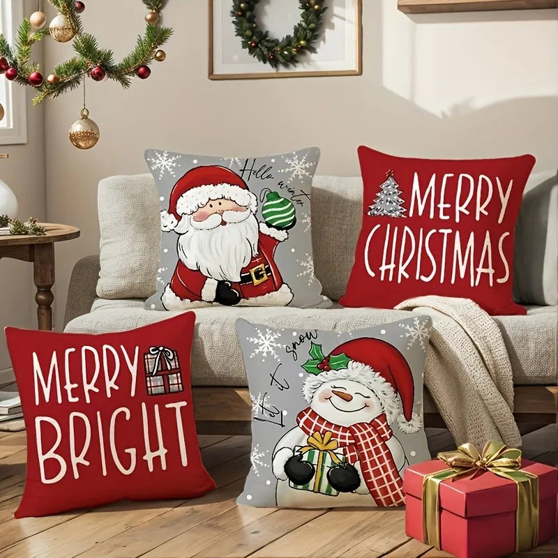 Axyaa Christmas Snowman Pillowcase: Festive Home Decoration & New Year Gift