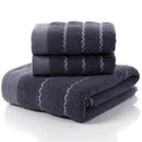 Axyaa 3-Piece Waffle Towel Set: 1 Bath, 2 Hand Towels - Cream