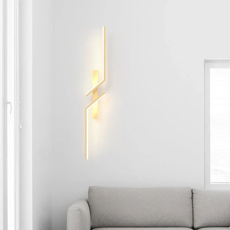 Axyaa Gold Minimalist Led Wall Sconce for Bedroom Living Room TV Sofa Background