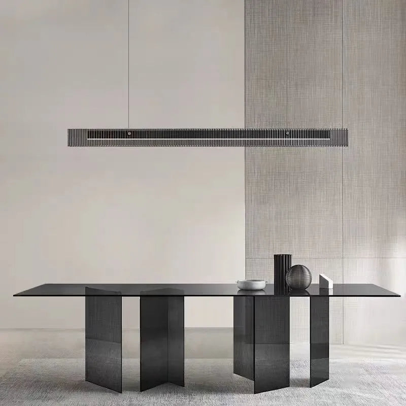 Axyaa Smoky Grey Glass Pendant Chandelier for Minimalist Modern Living Room