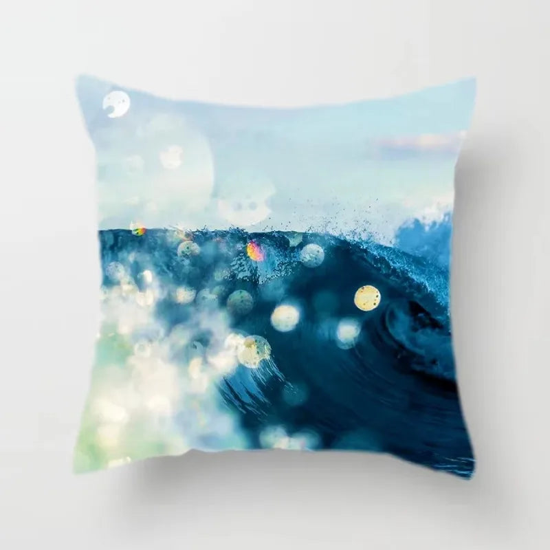Axyaa Blue Polyester Decorative Cushion Cover 45x45cm Home Sofa Bed Pillowcase