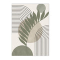 Axyaa Sage Green Botanical Wall Art Canvas Painting - Nordic Geometric Abstract Decor