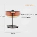 Axyaa Glass Amber Green LED Table Lamp for Luxurious Living Spaces