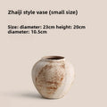 Axyaa Wabi-Sabi Ceramic Vase, Retro Earthenware Jar, High-End Flower Arrangement, Living Room Decor