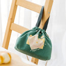 Axyaa Canvas Thermal Lunch Bag for Women & Children: Japanese Style Bento Box Thermo Pouch & Food Container