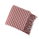 Axyaa Houndstooth Decor Throw Blanket Soft Sofa Scarf, Modern Bed Flag Tassel