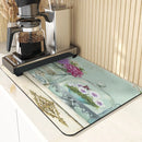 Axyaa Lavender Print Kitchen Drying Mat | Absorbent Mat for Home Décor