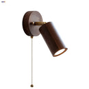Axyaa Nordic LED Walnut Wall Lamp with Pull Chain Switch