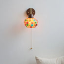 Axyaa Resin Shell Pull Chain LED Wall Lights - Modern Staircase & Bedroom Lamp
