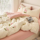 Axyaa Full Size Washed Cotton Duvet Cover Set with Sheets & Pillowcases