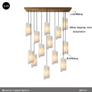 Axyaa Natural Cloud Copper Stone Chandelier for Staircase & Living Room