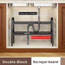 Axyaa Under Sink Flexible Organizer Rack Cabinet Telescopic Storage Shelf