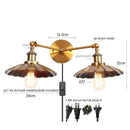 Axyaa Rustic LED Wall Lamp, Vintage Industrial Style, Adjustable 2 Heads Light Fixture