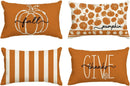 Axyaa Autumn Pumpkin Thanks Pillowcase 30X50cm Thanksgiving Stripe Decorative Sofa Cushion Cover