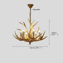 Axyaa Antler Deer Chandelier - Large Resin Hanging Light for Living Room or Loft