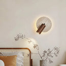 Axyaa Wood LED Wall Sconce Pull Chain Bedroom Rotate Nordic Modern Light