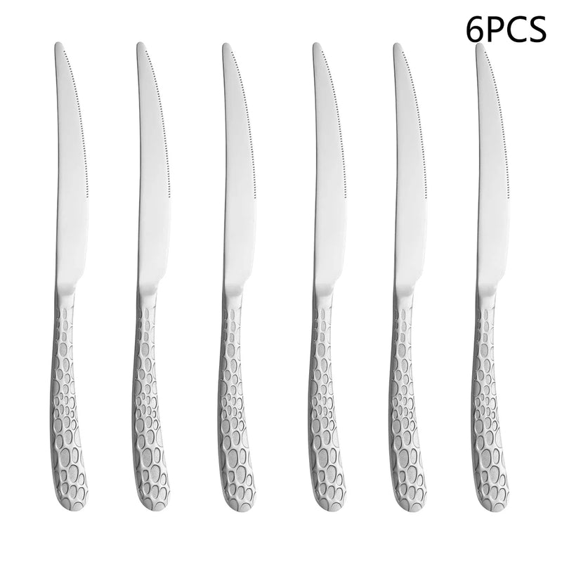 Axyaa Stainless Steel Tableware Set: Knife, Fork, Spoon - Household Dining Set
