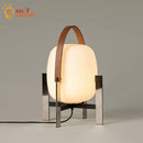Axyaa Portable Metal Glass LED Table Lamp - Modern Art Light for Home, Office