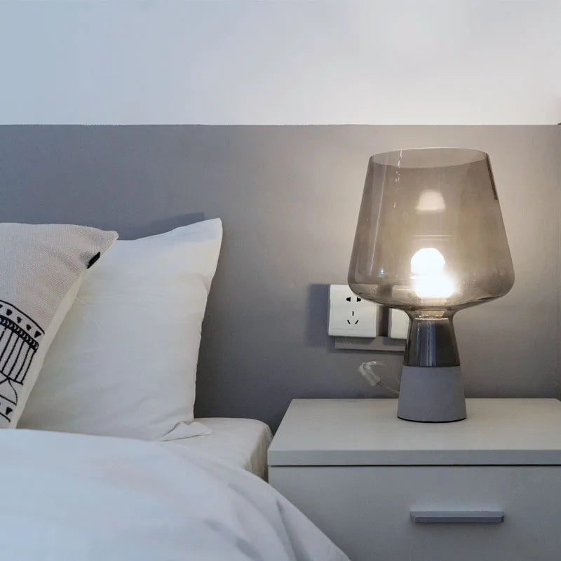 Axyaa Cement Industrial Table Lamp for Modern Bedroom Living Room Decor
