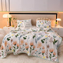 Axyaa Leaf Print Flannel Blanket: Soft Plush Bedspread for Sofa & Bed