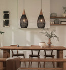 Axyaa Rattan Pendant Lights: Vintage Kitchen Dining Room Luminaries