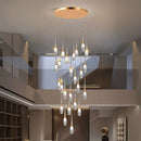 Axyaa Crystal Chandelier Stair Pendant Lamp Living Room Pendant Lights Interior Lighting