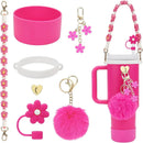 Axyaa 7/8pcs Cup Set: Handle Strap, Boot, Straw Cover, Charms for 40oz 30oz Tumbler