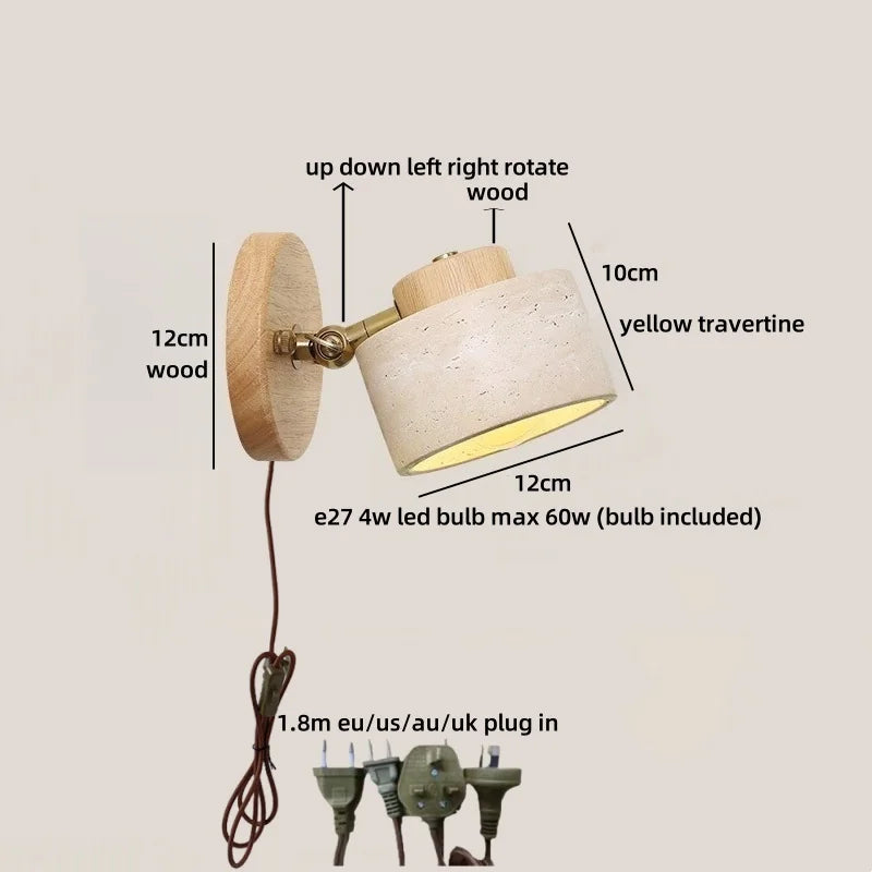 Axyaa Nordic LED Wall Lights Up Down Yellow Stone Living Room Bedroom Lamp