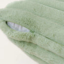 Axyaa Green Rabbit Fur Cushion Cover | Plush Soft Pillowcase for Sofa Décor