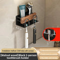 Axyaa Toothbrush Rack & Mug Holder with Toothpaste Squeezer - Wall Mounted Storage