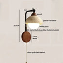 Axyaa Yellow Travertine LED Wall Lamp with White Glass - Modern Nordic Design