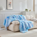 Axyaa Cozy Lamb Fleece Sofa Blanket in Creamy Solid Color