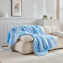 Axyaa Cozy Lamb Fleece Sofa Blanket in Creamy Solid Color