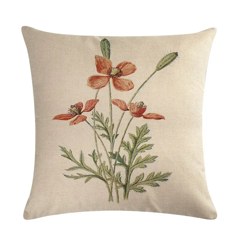 Axyaa Nordic Printed Cotton Linen Pillowcase for Home Office Decor 45*45cm