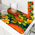 Axyaa Watercolor Kitchen Draining Mat - Large, Anti-slip, Quick Dry, Absorbent Drain Pad