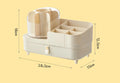 Axyaa Rotating Makeup Organizer with Drawer, Large Capacity Cosmetic Display Case.