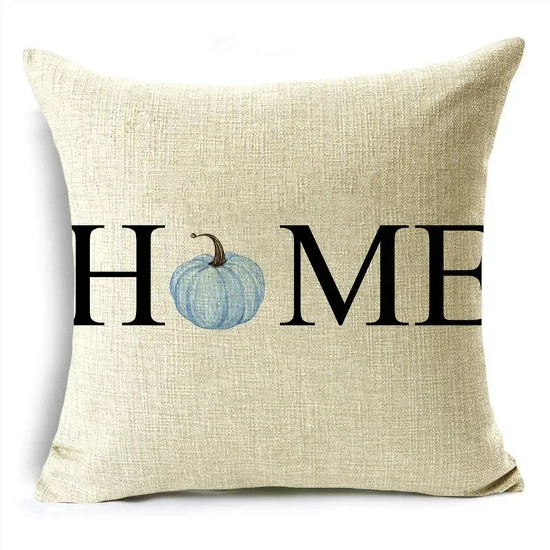 Big Blue Pumpkin Bike White Pillowcase Set for Home Decor - Axyaa