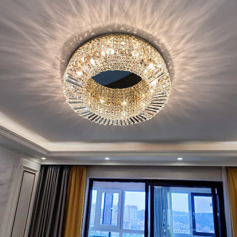 Luxury Axyaa Crystal LED Ceiling Light for Bedroom and Living Room