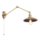 Axyaa Gold Industrial LED Wall Lamp with Pull Chain Switch - Vintage Style